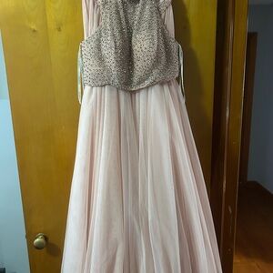 Women’s ' Pink Beaded Tulle Party Dress